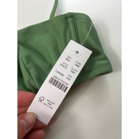 Women's J.Crew Bikini Top Size 34A Green - Picture 5 of 5
